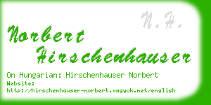 norbert hirschenhauser business card
